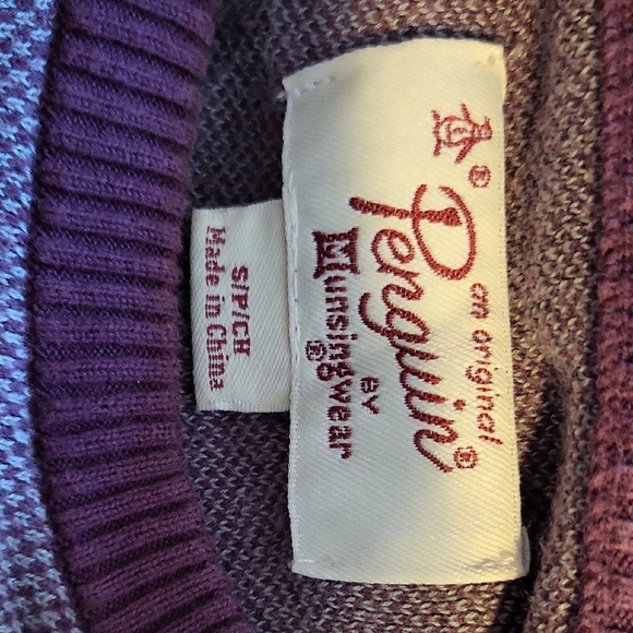 Original Penguin Purple Crew Neck Sweater - Picture 3 of 3